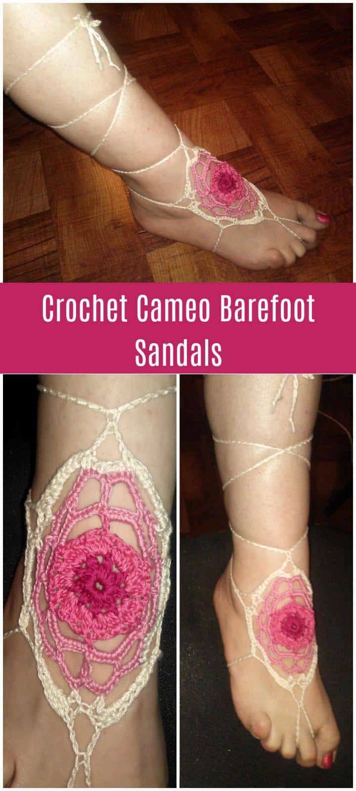 Sandalias Descalzas De Camafeo De Ganchillo